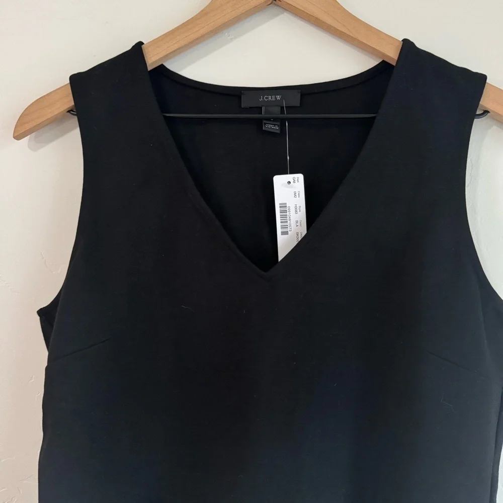 NWT J Crew Velvet Peplum Sleeveless Top black Size S